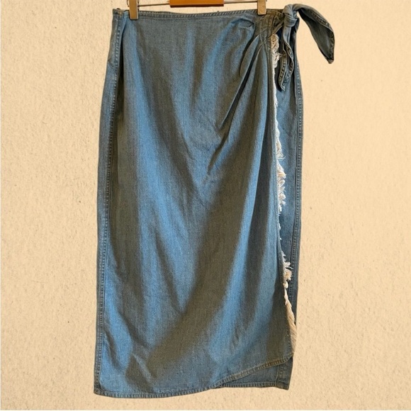 Vintage Liz Claiborne midi Jean skirt wrap style - Picture 6 of 8